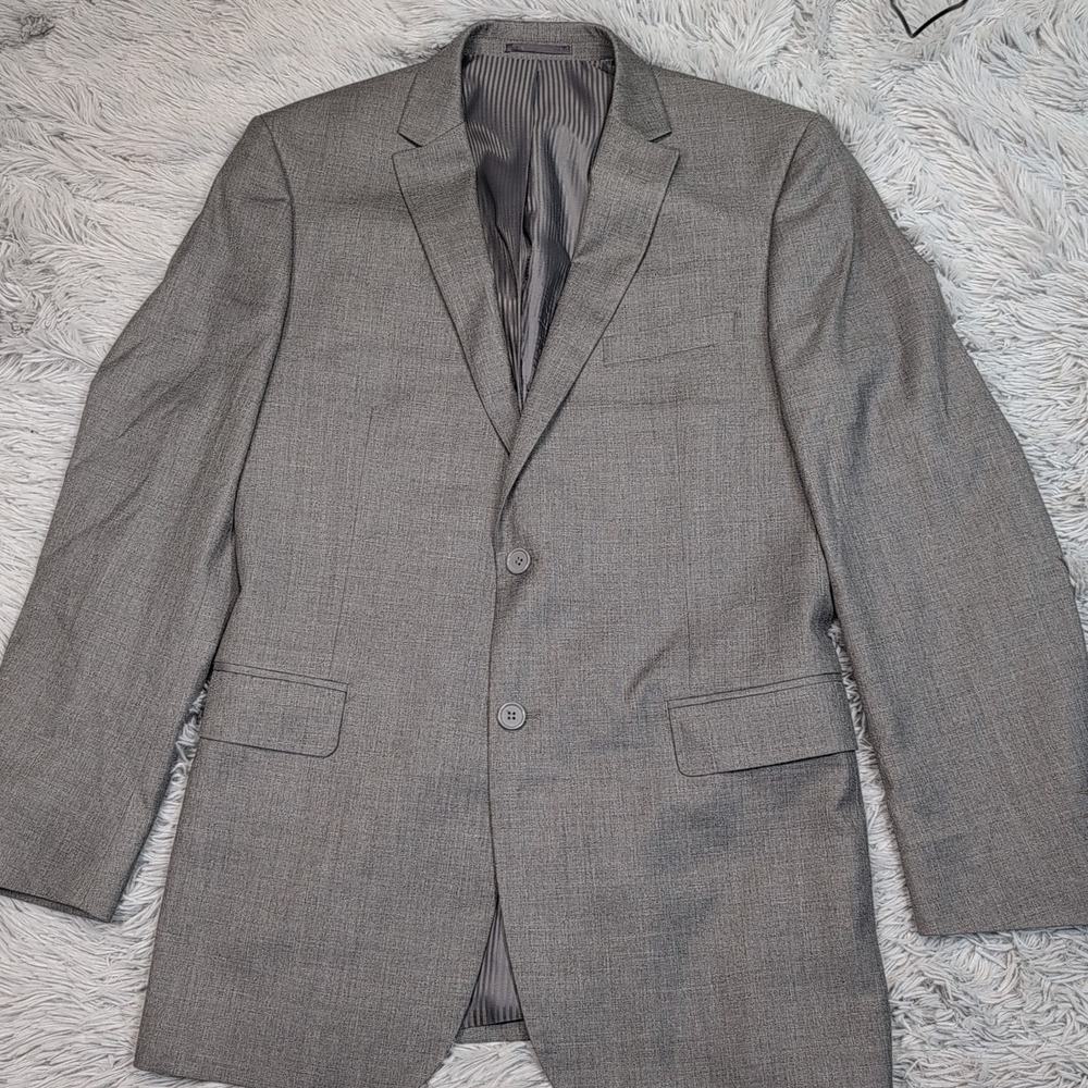 Bertolini Jacket Mens 42 L Gray Wool‎ Silk Blend Suit Coat Pockets Super 140's